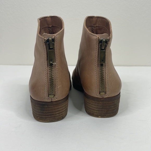 Lucky Brand Binus Leather Ankle Booties sz 7 Light Tan - Picture 3 of 10